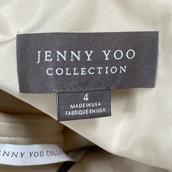 Jenny Yoo Collection Harlow Dress Lace Sweetheart Mini Cream Metallic Sz 4 - Picture 11 of 13